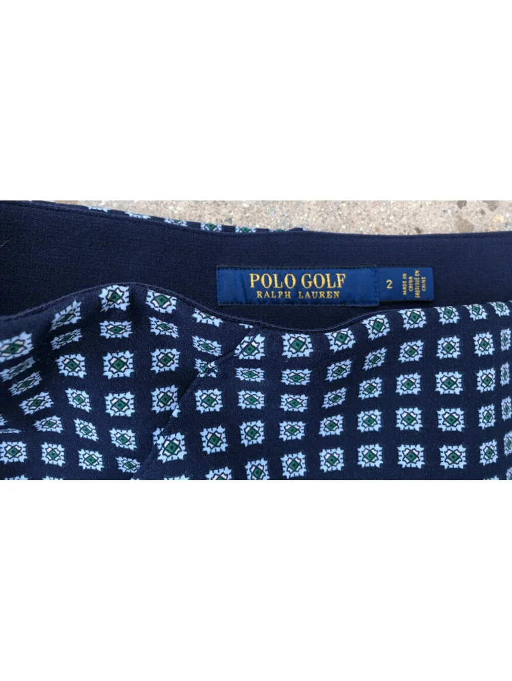 Polo Ralph Lauren Girls Size 2 Flare Skirt Estate Skort Blue Diamond Pattern